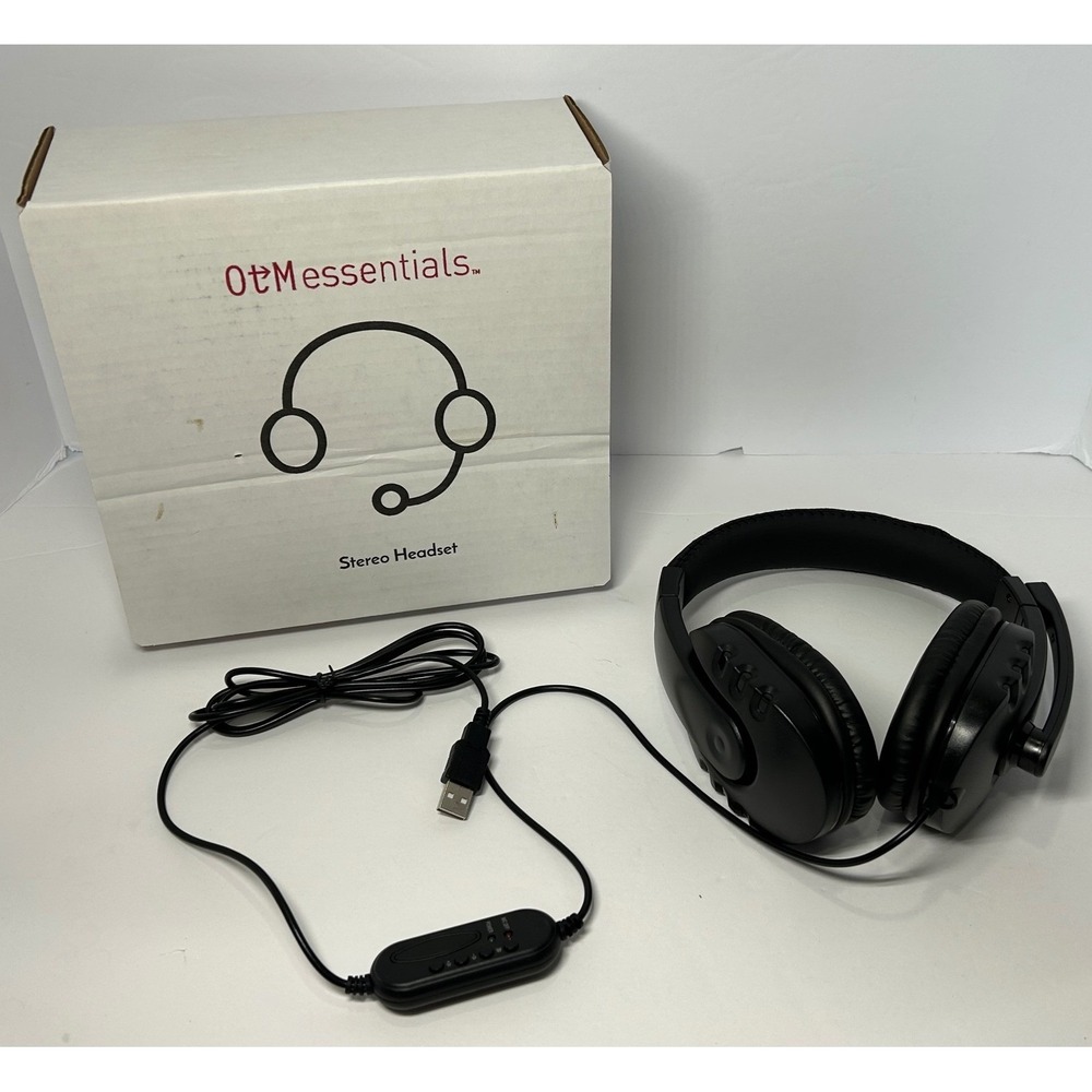 OtM essentials Stereo Headset USB Headphones with Microphone‎ Noise Cancelling